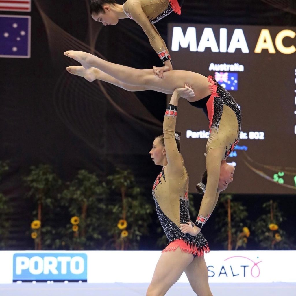 Senior acrobats at international competition