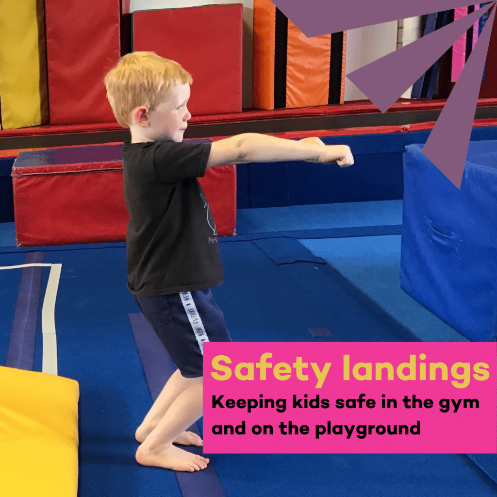Kid at Skylark Sports practicing safety landing