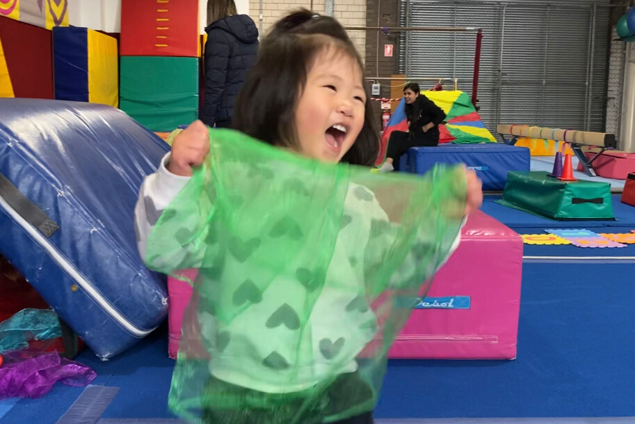 kids gymnastics class having fun