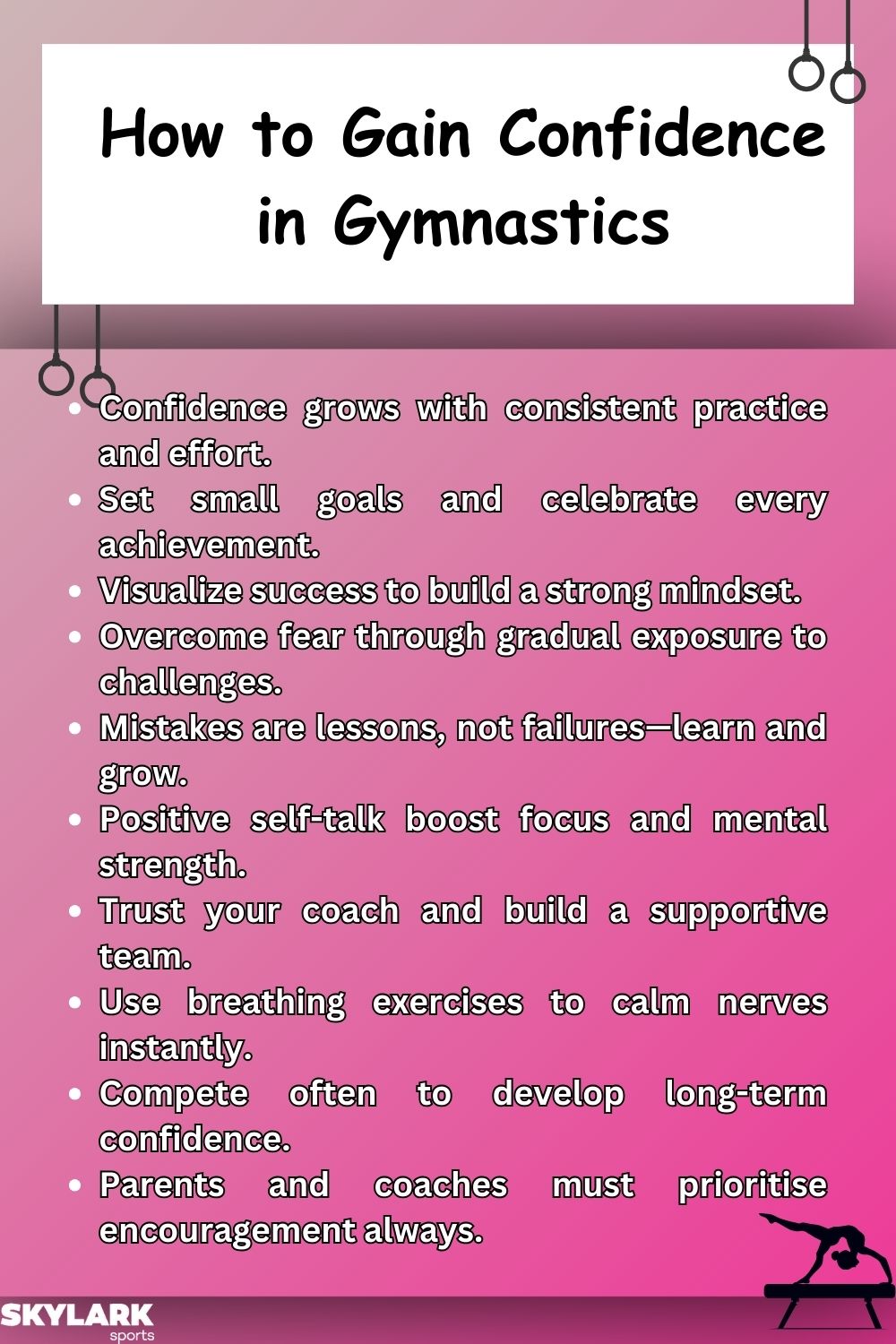 How To Gain Confidence In Gymnastics Skylark Sports Infographics