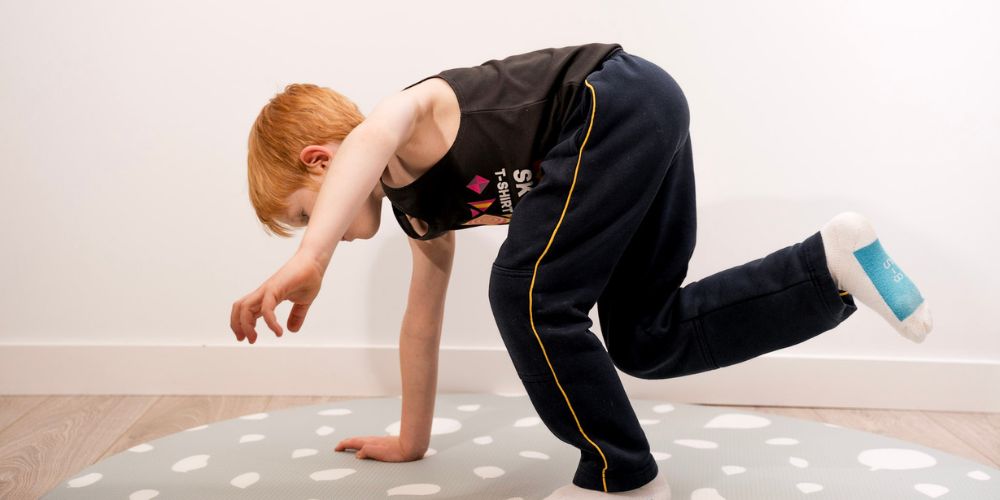 Kid Practicing Tumbling